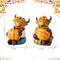 Glitzhome® 4.25" Fall Resin Highland Cow Table Decor Set